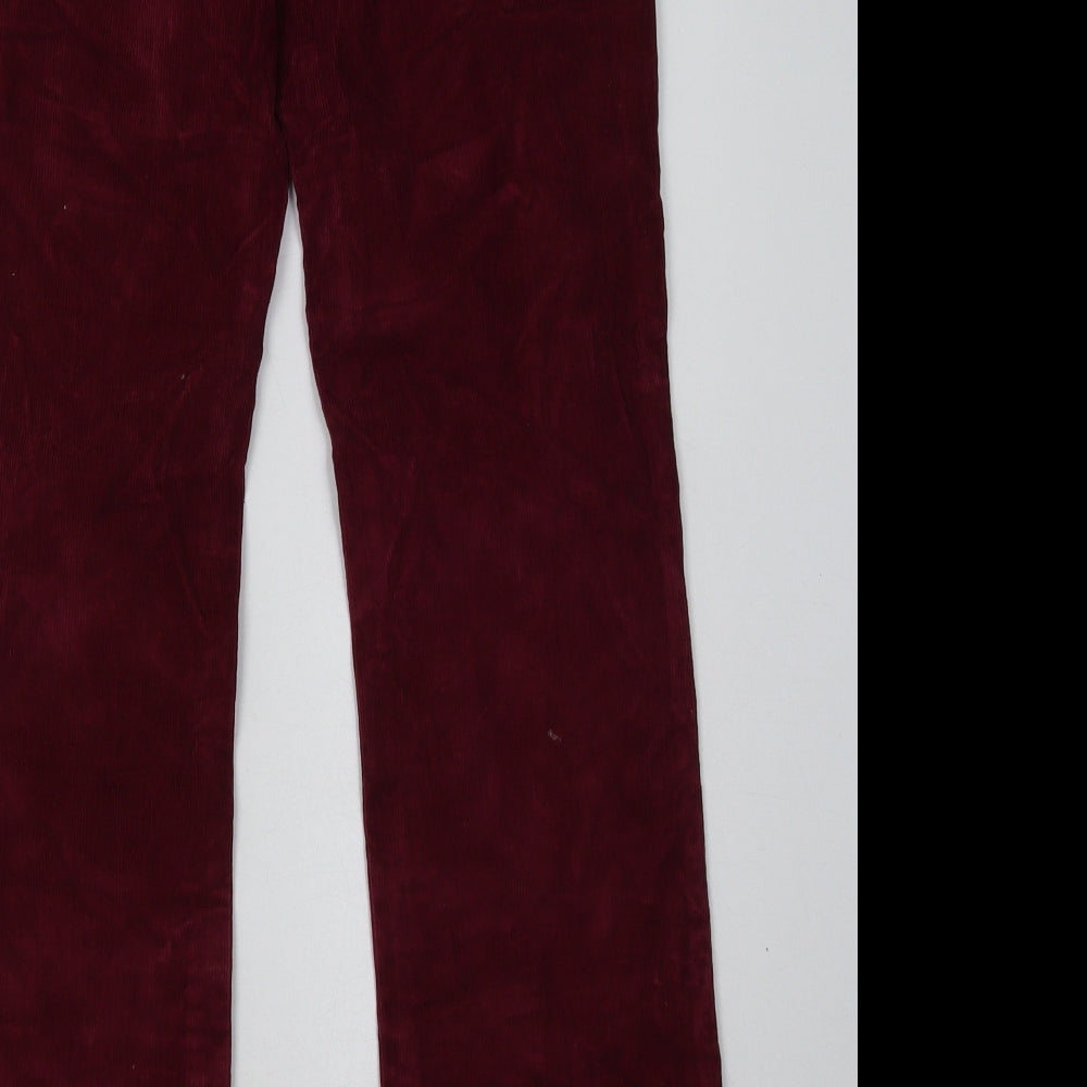 United Colors of Benetton Womens Purple  Cotton Trousers  Size 28 L31 in Regular Button