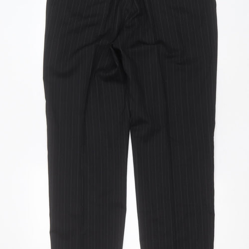 NEXT Womens Black Striped Wool Trousers  Size 36 in L30 in Regular