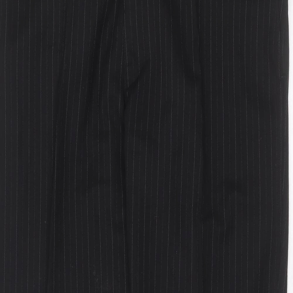NEXT Womens Black Striped Wool Trousers  Size 36 in L30 in Regular
