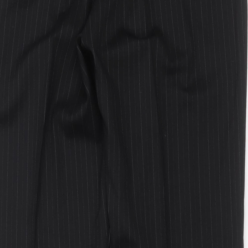 NEXT Womens Black Striped Wool Trousers  Size 36 in L30 in Regular