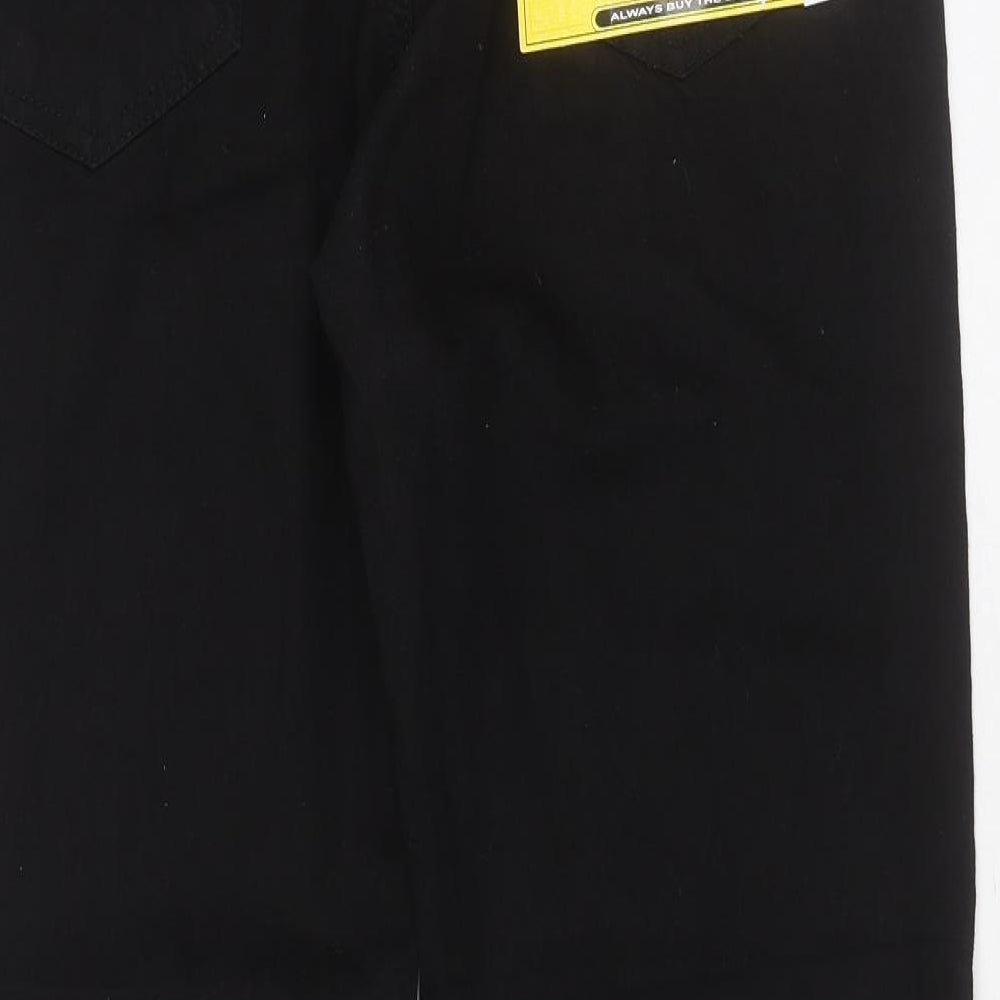 Euro Denim Mens Black  Cotton Straight Jeans Size 38 in L29 in Regular Zip