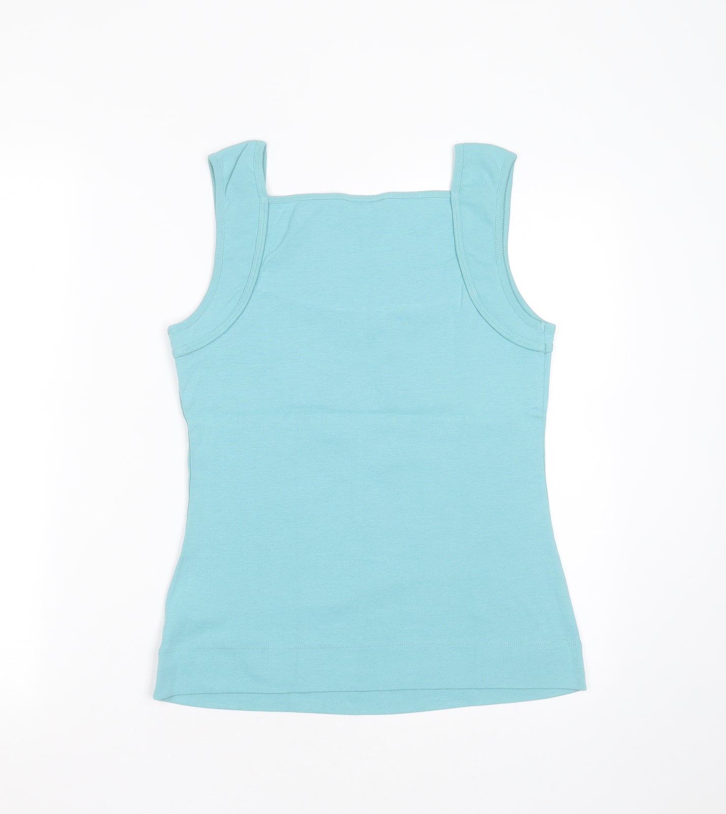 Monsoon Womens Green  Cotton Basic Tank Size M Square Neck