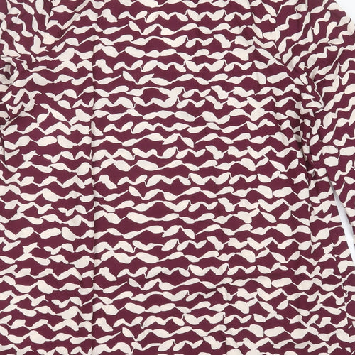 Live Womens Purple Geometric Viscose Basic Blouse Size 12 V-Neck