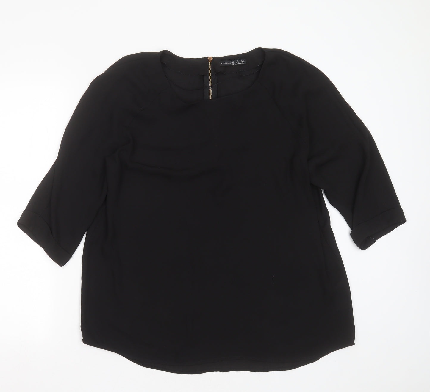Primark Womens Black  Polyester Basic Blouse Size 18 Round Neck