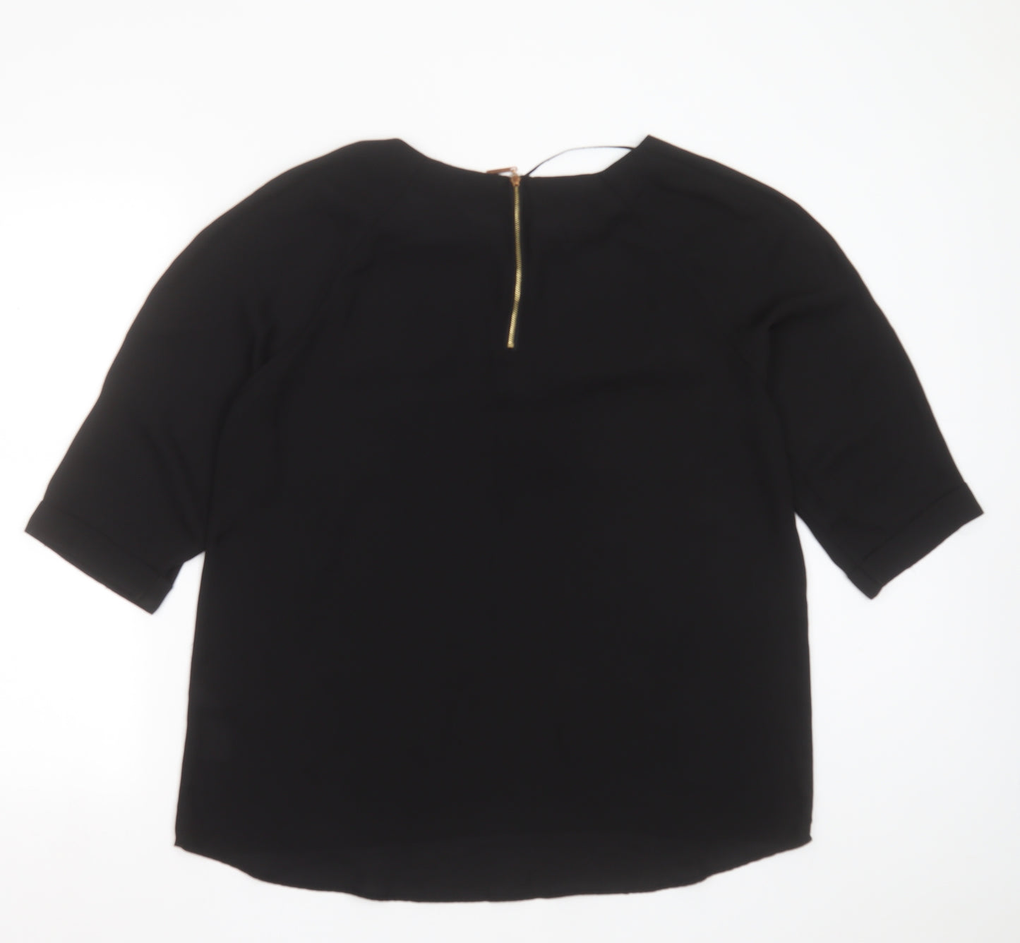 Primark Womens Black  Polyester Basic Blouse Size 18 Round Neck