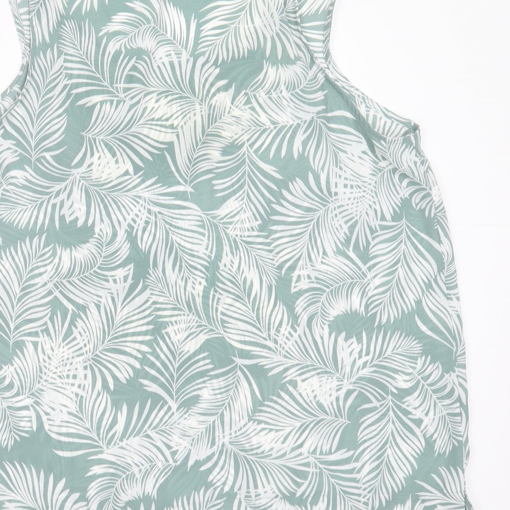 Primark Womens Green  Polyester Basic Blouse Size 14 Round Neck - leaf print
