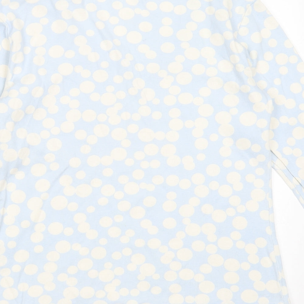Boden Womens Blue Polka Dot Cotton Basic T-Shirt Size M V-Neck