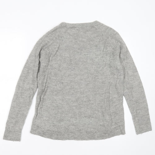 Abercrombie & Fitch Mens Grey Round Neck  Acrylic Pullover Jumper Size M