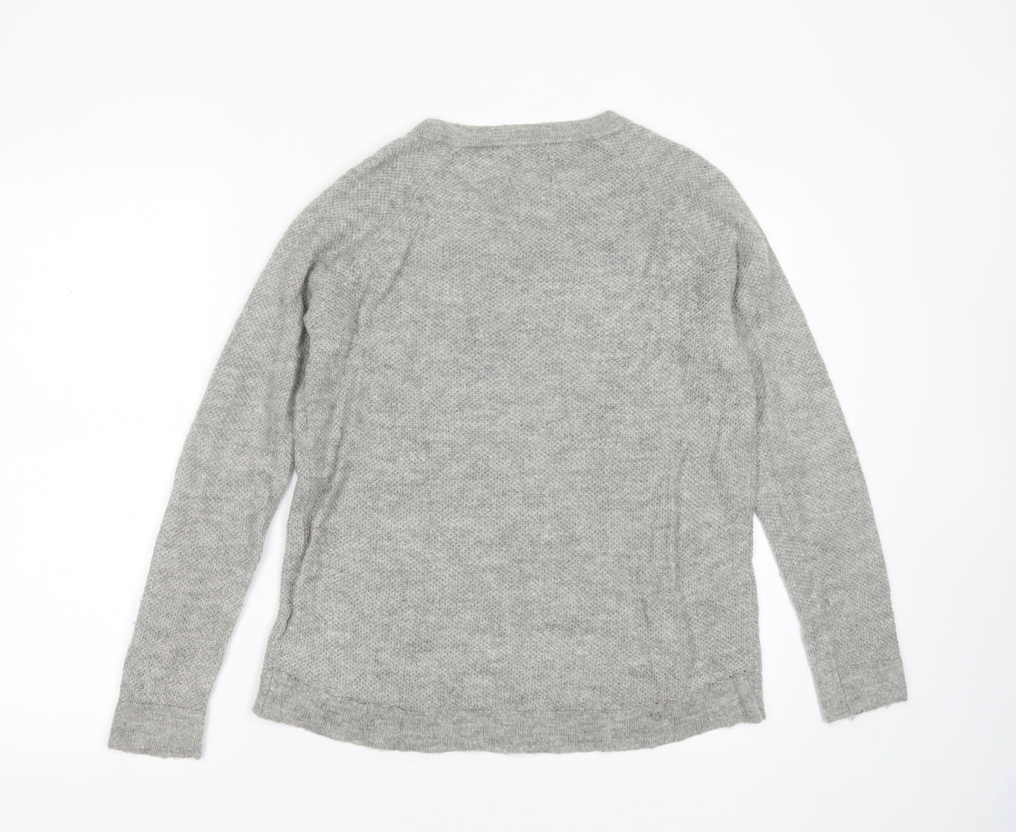 Abercrombie & Fitch Mens Grey Round Neck  Acrylic Pullover Jumper Size M