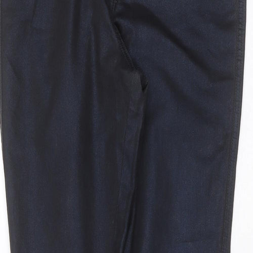 NEXT Womens Blue  Cotton Skinny Jeans Size 14 L29 in Extra-Slim
