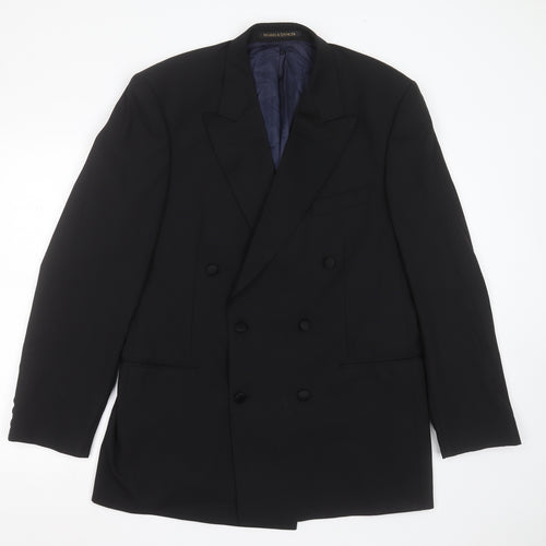 Marks and Spencer Mens Blue  Wool Jacket Suit Jacket Size 42