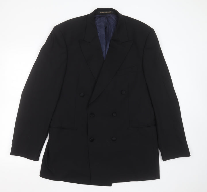 Marks and Spencer Mens Blue  Wool Jacket Suit Jacket Size 42