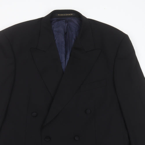 Marks and Spencer Mens Blue  Wool Jacket Suit Jacket Size 42