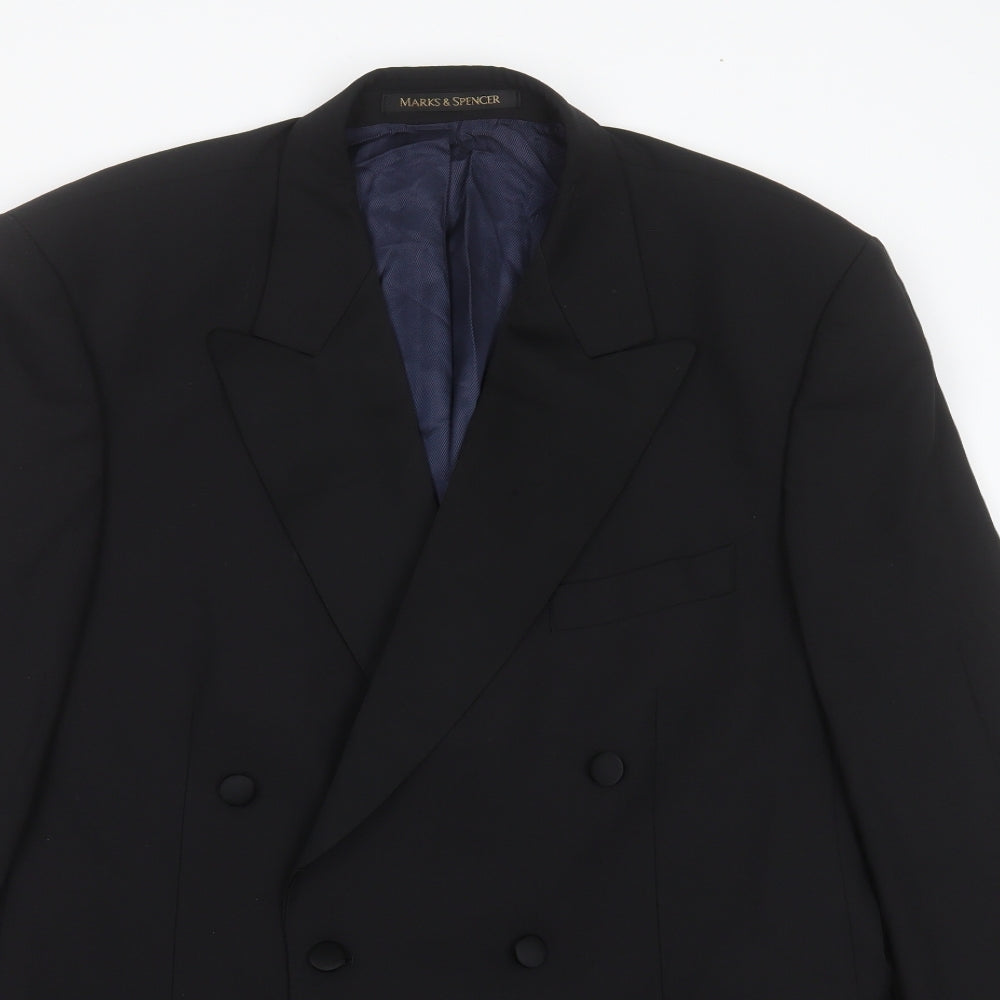 Marks and Spencer Mens Blue  Wool Jacket Suit Jacket Size 42