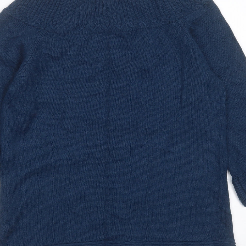 Marks and Spencer Womens Blue Round Neck  Cotton Pullover Jumper Size 10