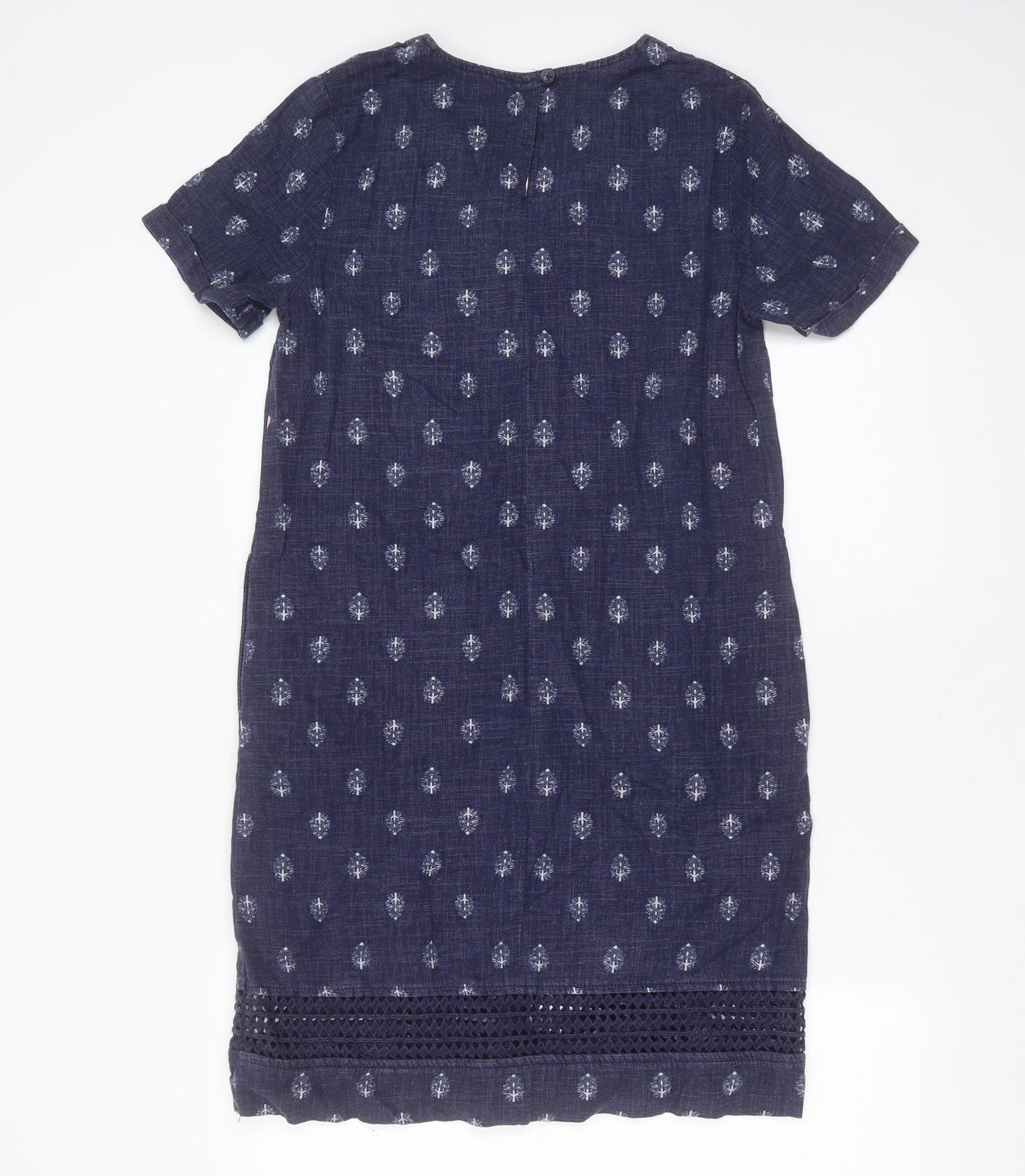 NEXT Womens Blue  Linen Shift  Size 8  V-Neck