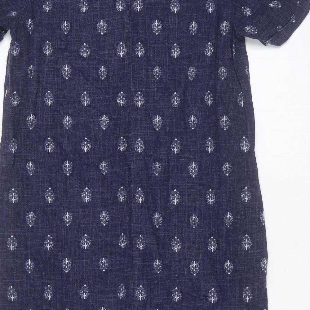NEXT Womens Blue  Linen Shift  Size 8  V-Neck