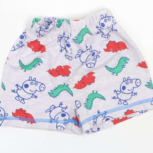 Nutmeg Boys Grey Solid Polyester Capri Sleep Shorts Size 12-18 Months   - peppa pig