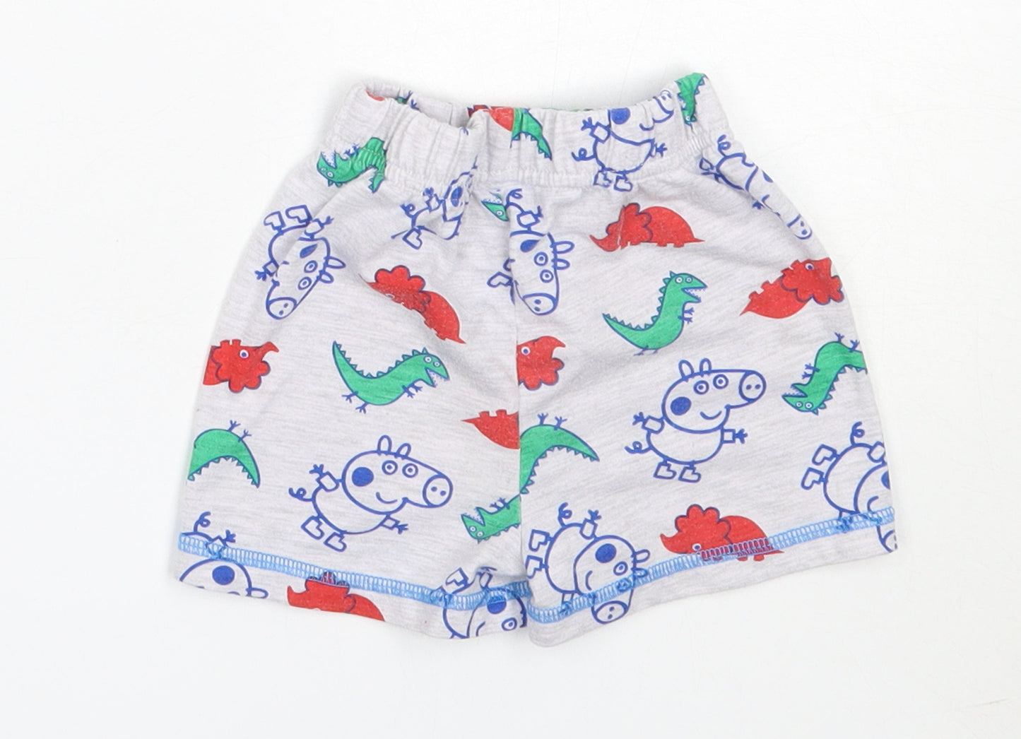 Nutmeg Boys Grey Solid Polyester Capri Sleep Shorts Size 12-18 Months   - peppa pig