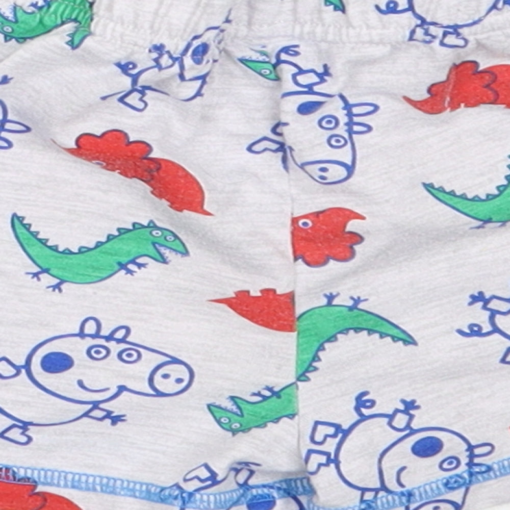 Nutmeg Boys Grey Solid Polyester Capri Sleep Shorts Size 12-18 Months   - peppa pig