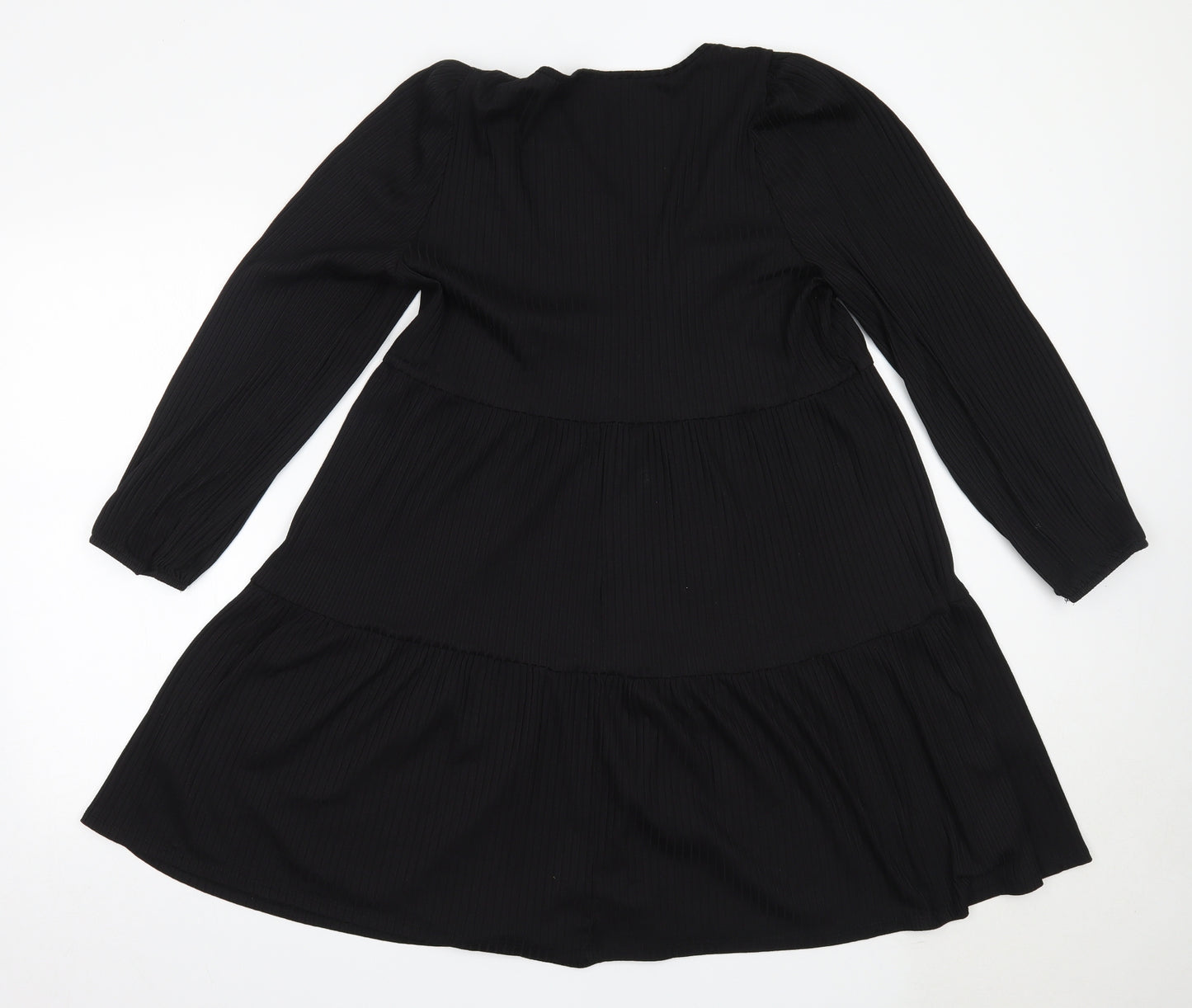 George Womens Black  Polyester Fit & Flare  Size 16  V-Neck