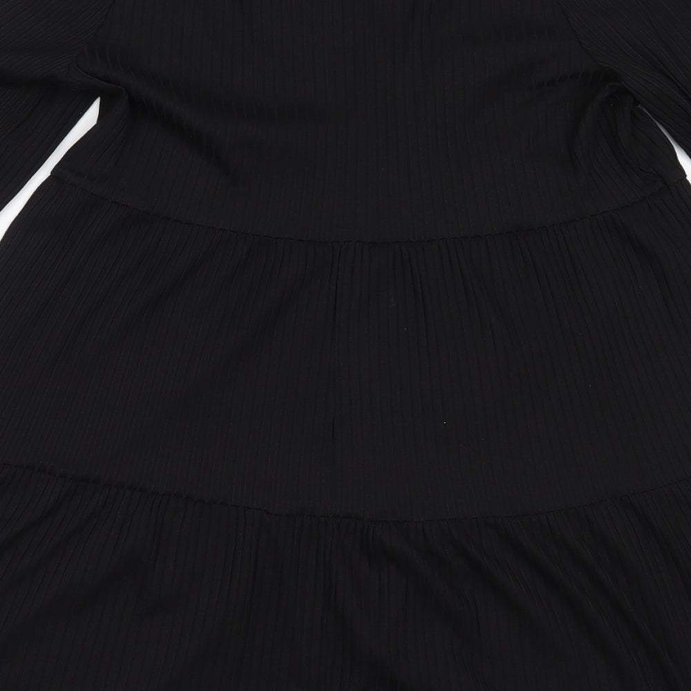 George Womens Black  Polyester Fit & Flare  Size 16  V-Neck