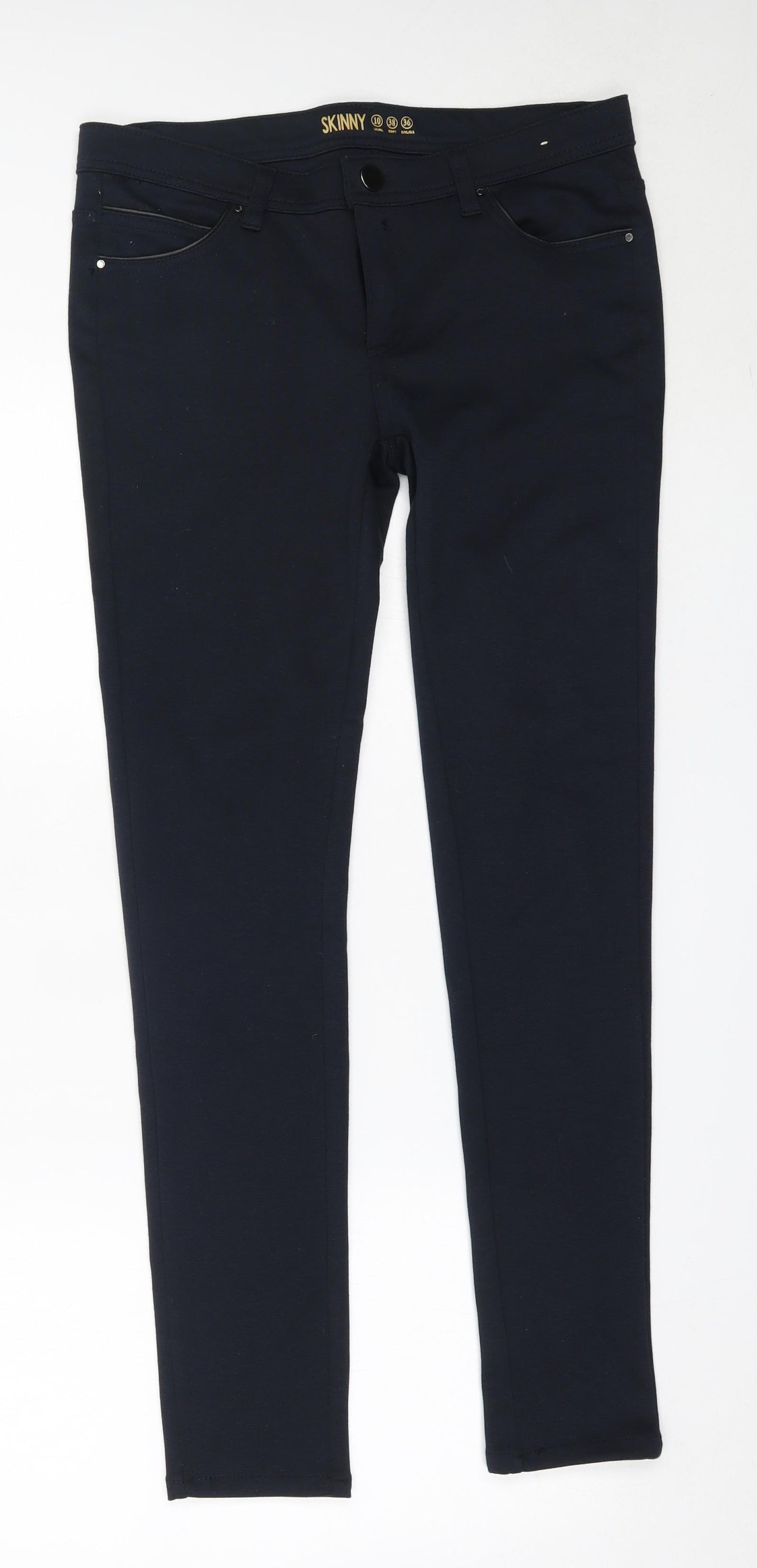 Primark Womens Blue  Polyester Trousers  Size 10 L30.5 in Regular