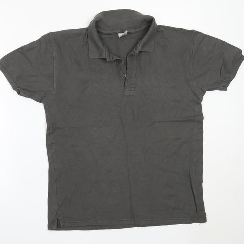 Fruit of the Loom Mens Grey  Cotton  Polo Size S Collared
