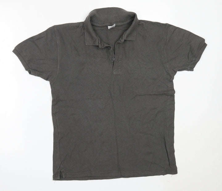 Fruit of the Loom Mens Grey Cotton Polo Size S Collared