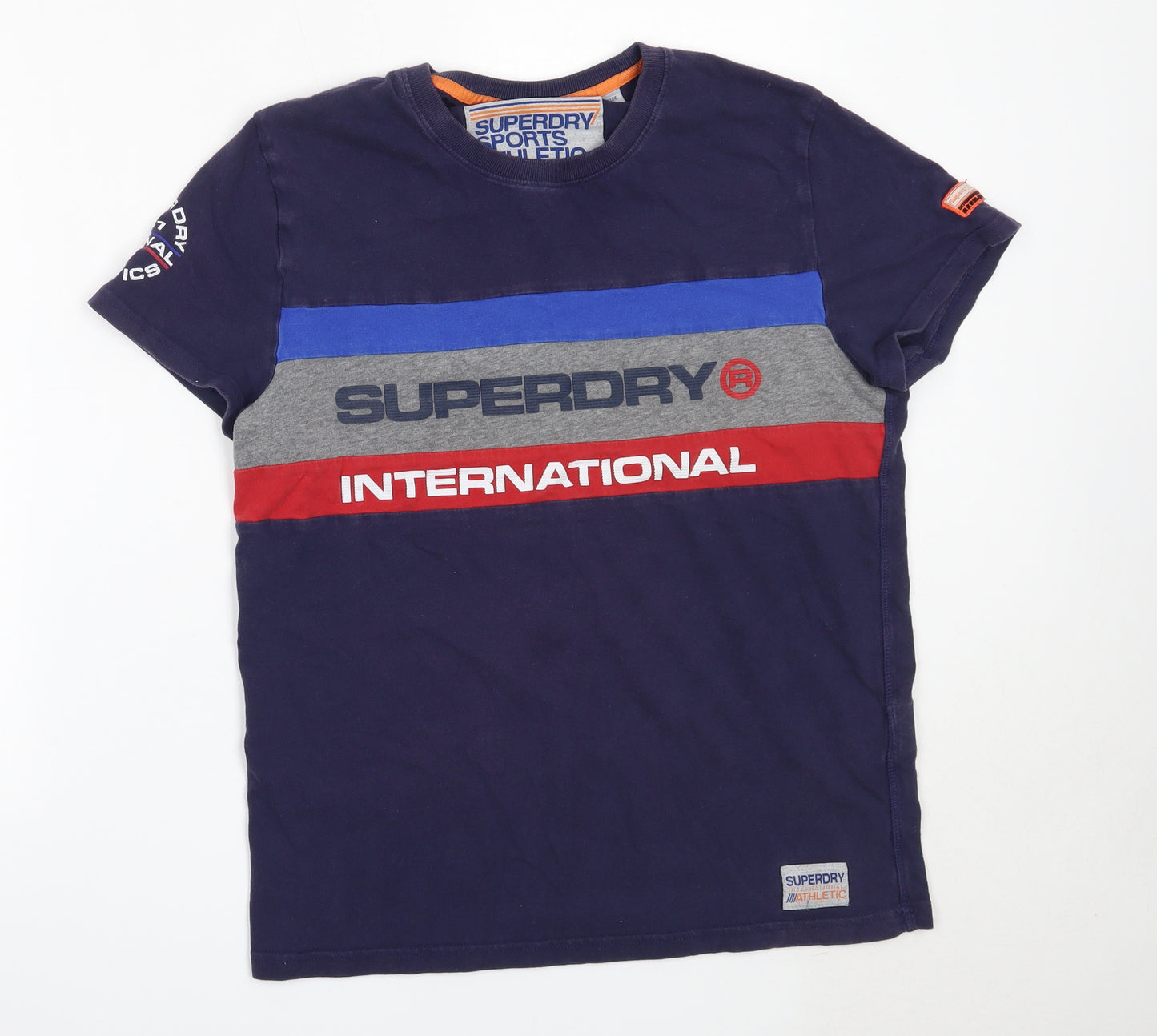 Superdry Mens Blue  Cotton  T-Shirt Size L Round Neck