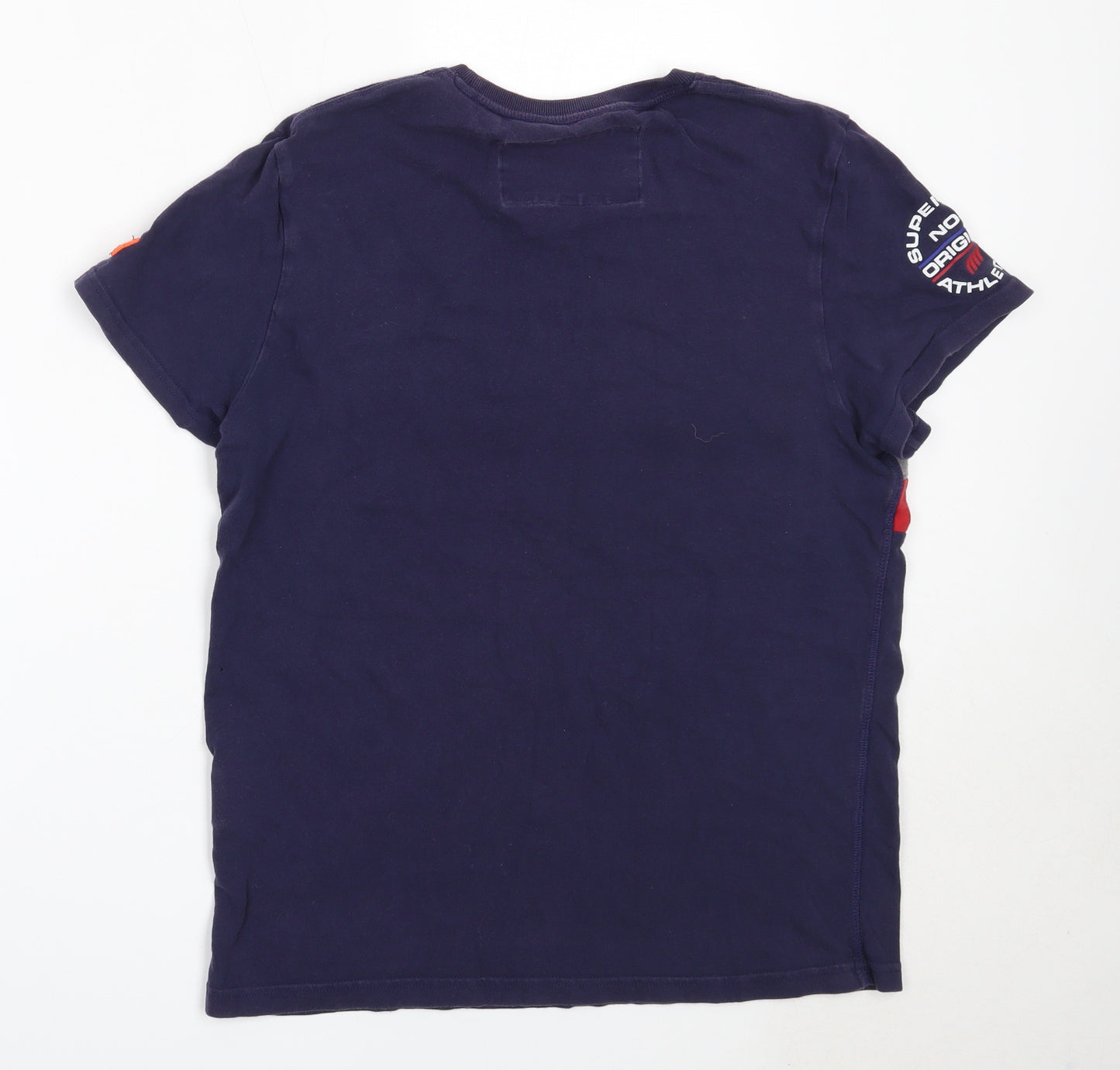 Superdry Mens Blue  Cotton  T-Shirt Size L Round Neck