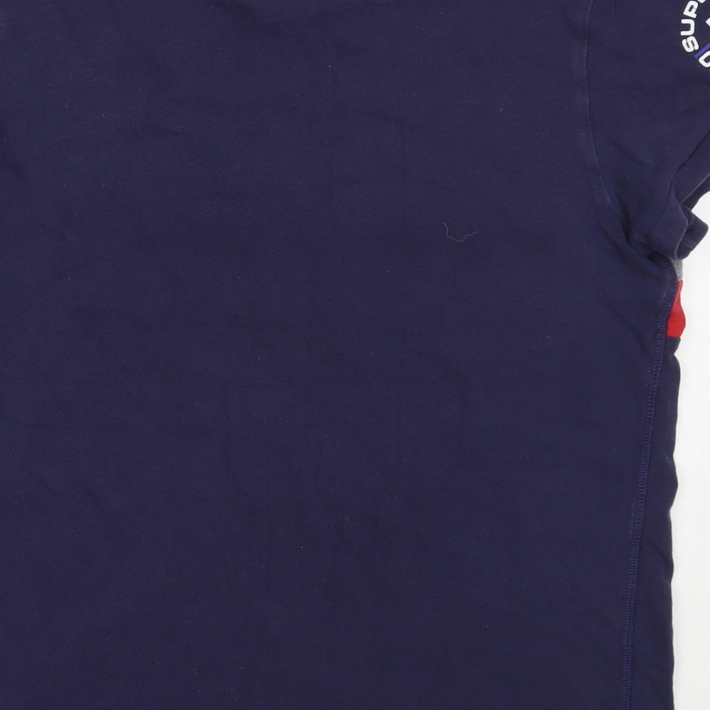 Superdry Mens Blue  Cotton  T-Shirt Size L Round Neck