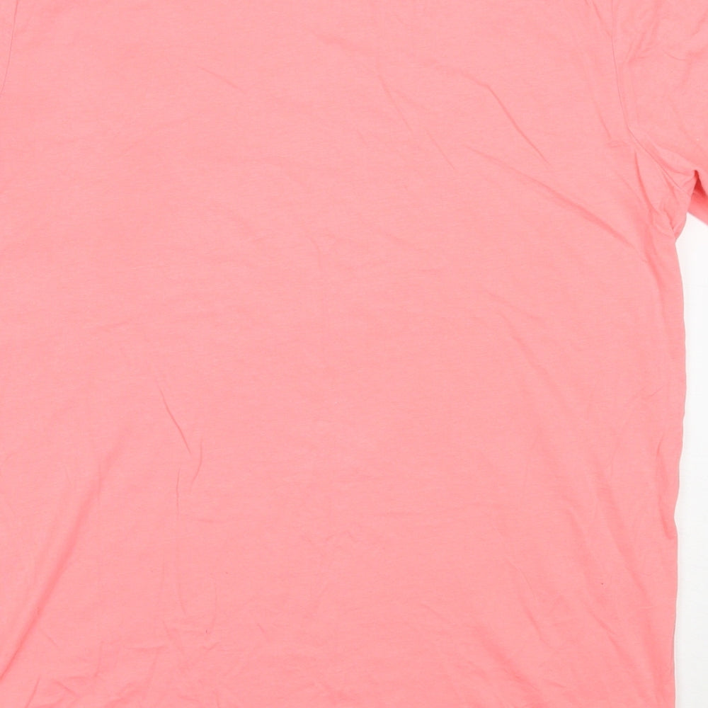 Henri Lloyd Mens Pink  Cotton  T-Shirt Size L Round Neck