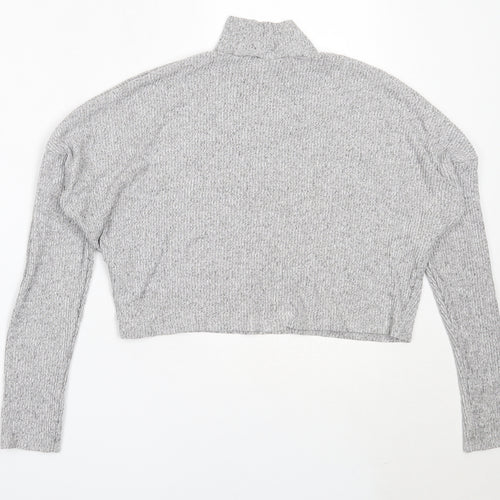 Topshop Womens Grey High Neck  Viscose Pullover Jumper Size 6
