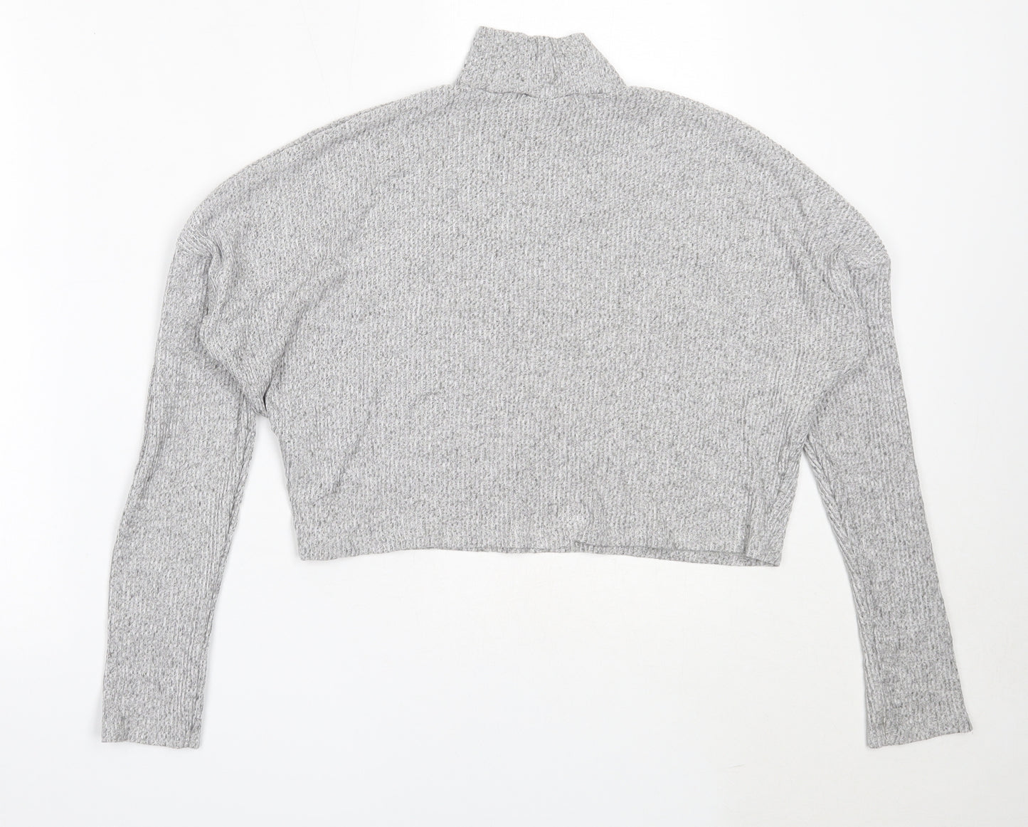 Topshop Womens Grey High Neck  Viscose Pullover Jumper Size 6
