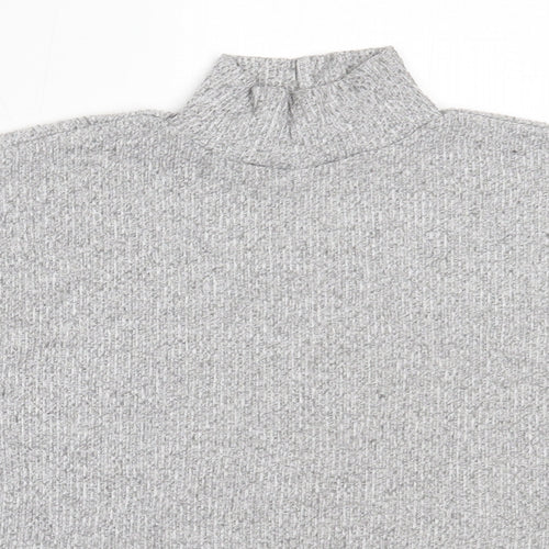 Topshop Womens Grey High Neck  Viscose Pullover Jumper Size 6