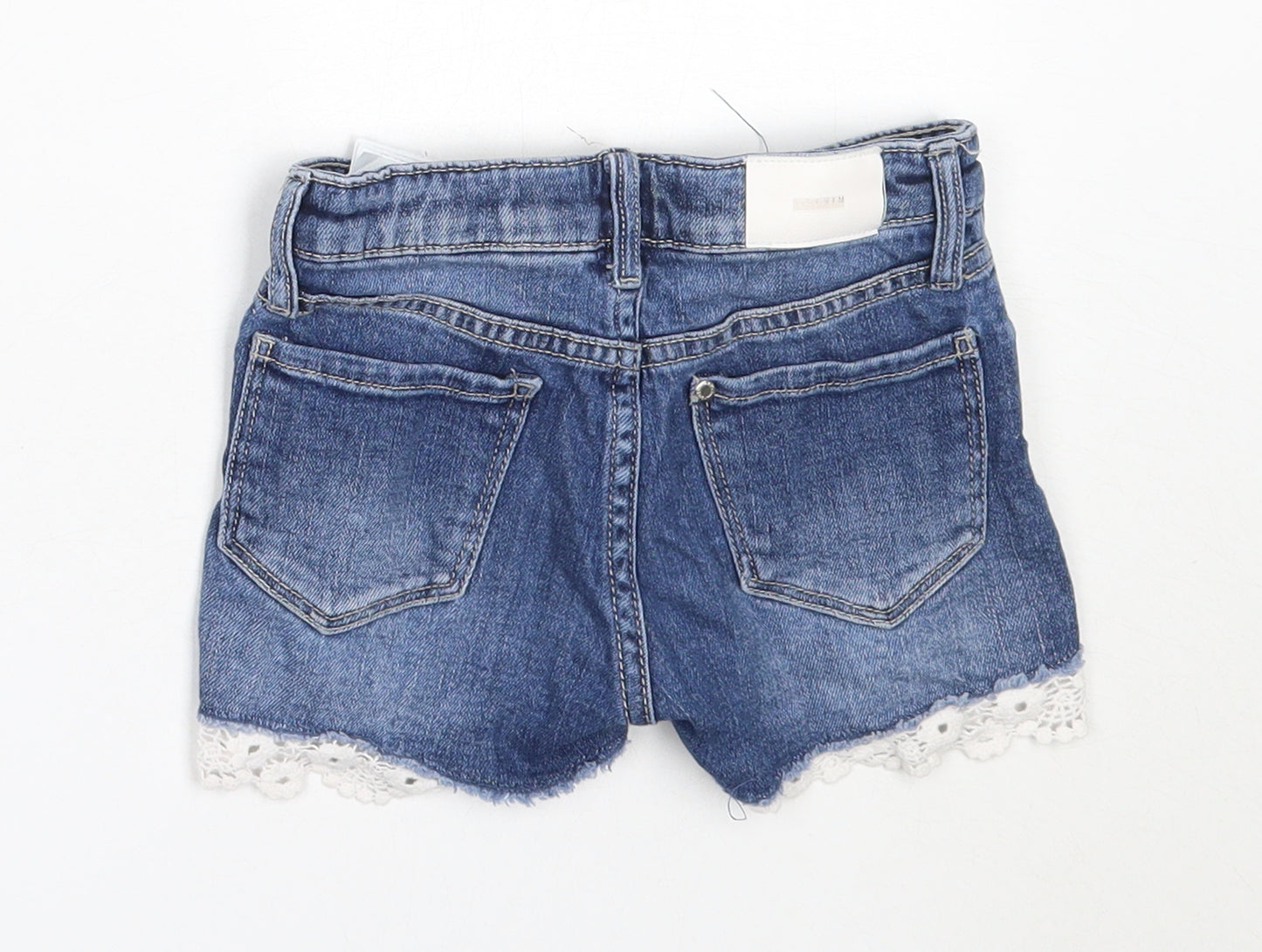 H&M Girls Blue  Cotton Hot Pants Shorts Size 5-6 Years  Regular