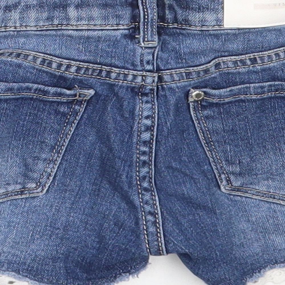 H&M Girls Blue  Cotton Hot Pants Shorts Size 5-6 Years  Regular
