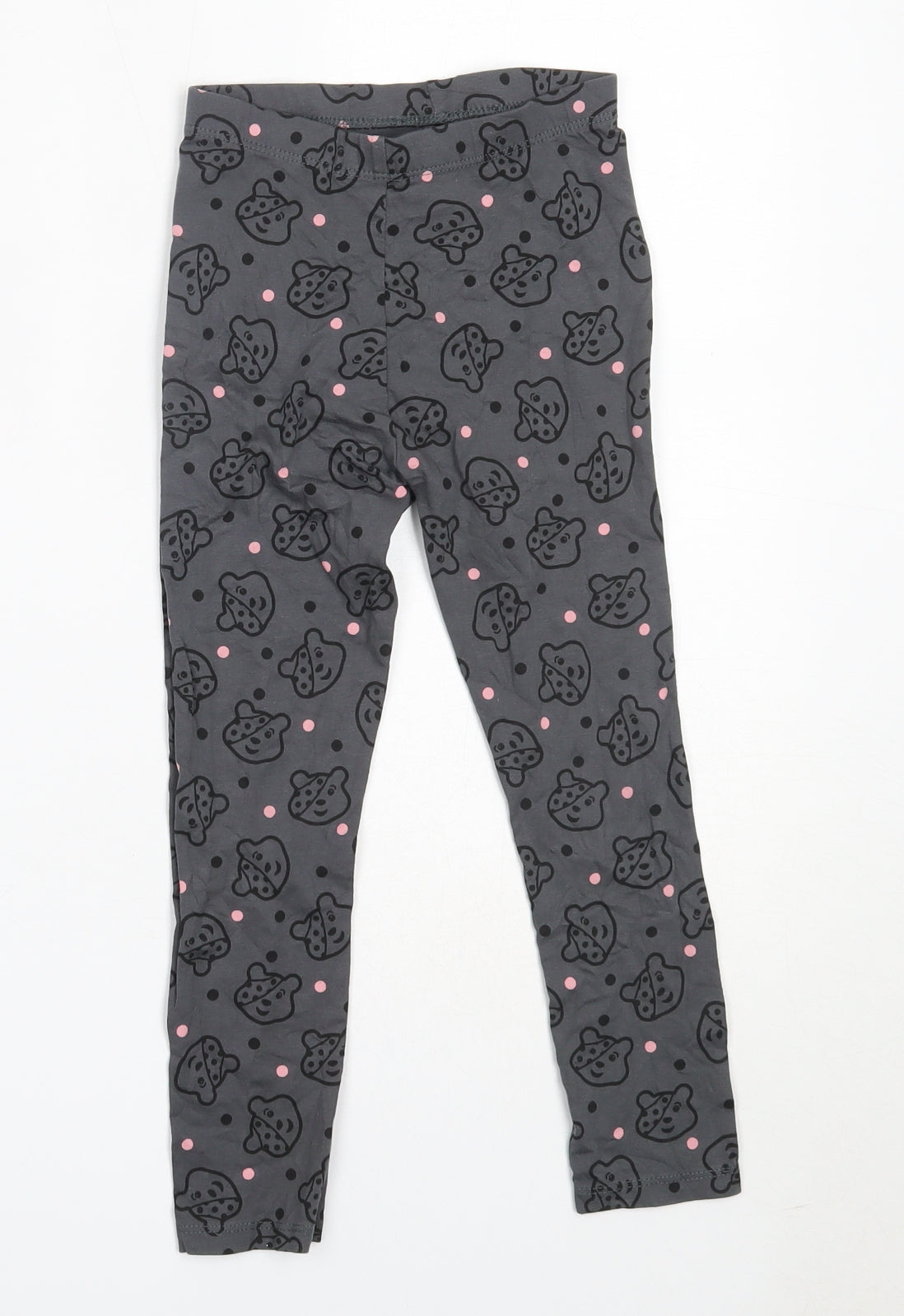 George Girls Grey  Cotton Capri Trousers Size 6-7 Years  Regular  - Pudsey Bear Children in Need