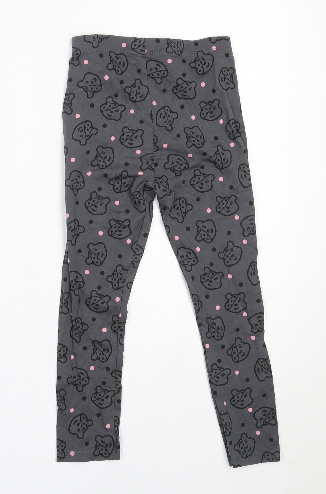 George Girls Grey  Cotton Capri Trousers Size 6-7 Years  Regular  - Pudsey Bear Children in Need