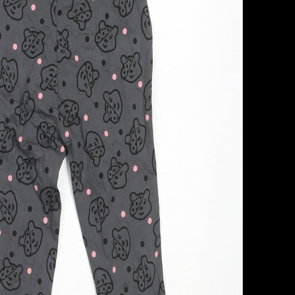 George Girls Grey  Cotton Capri Trousers Size 6-7 Years  Regular  - Pudsey Bear Children in Need