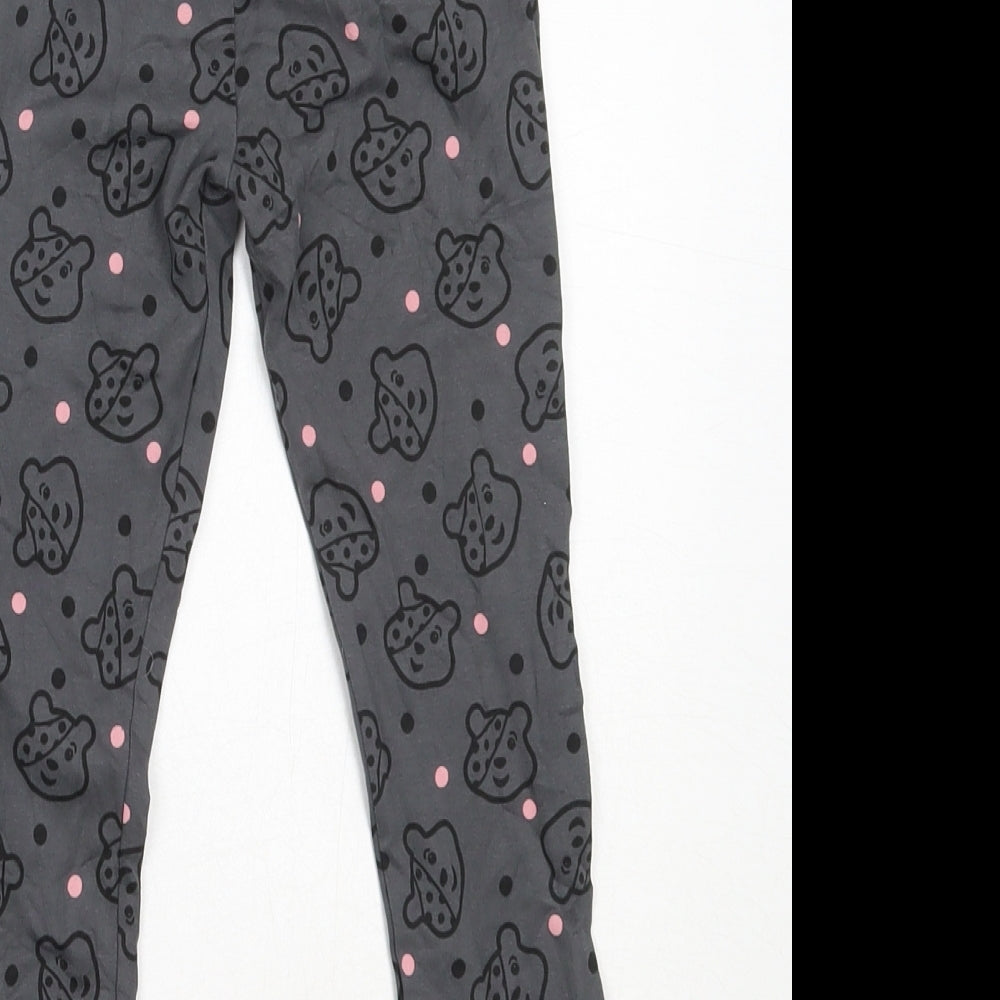 George Girls Grey  Cotton Capri Trousers Size 6-7 Years  Regular  - Pudsey Bear Children in Need