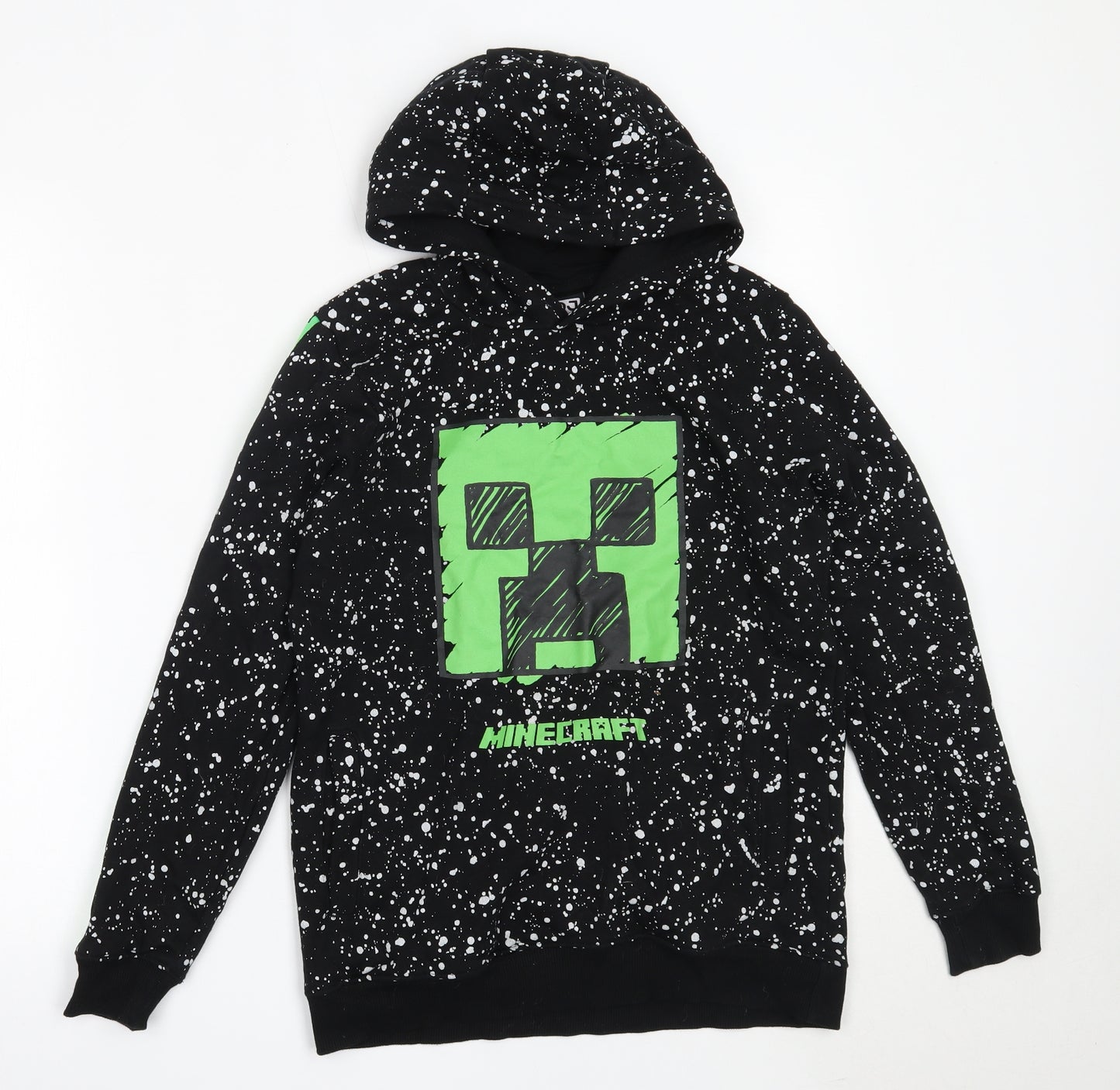 George Boys Black  Cotton Pullover Hoodie Size 12-13 Years   - miecraft