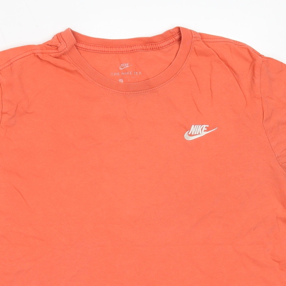 Nike Mens Pink  Cotton  T-Shirt Size L Round Neck