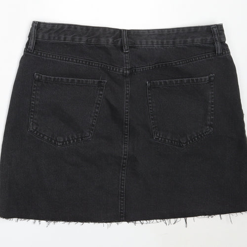F&F Womens Black  Cotton Mini Skirt Size 14