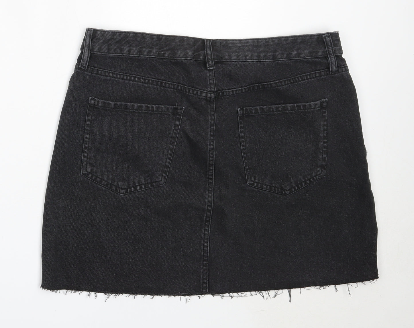 F&F Womens Black  Cotton Mini Skirt Size 14