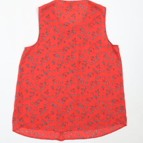 Primark Womens Red  Polyester Basic Blouse Size 12 Round Neck