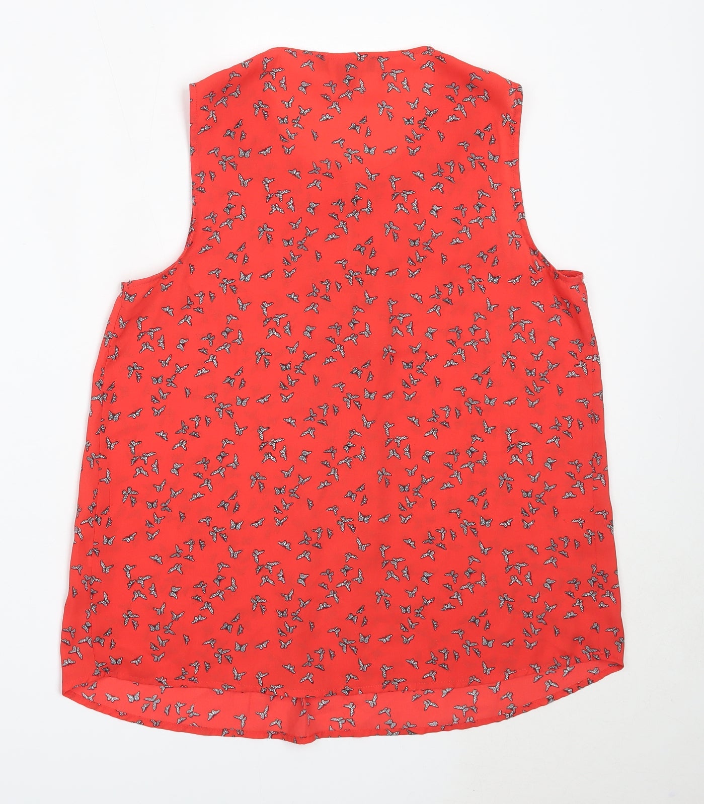 Primark Womens Red  Polyester Basic Blouse Size 12 Round Neck