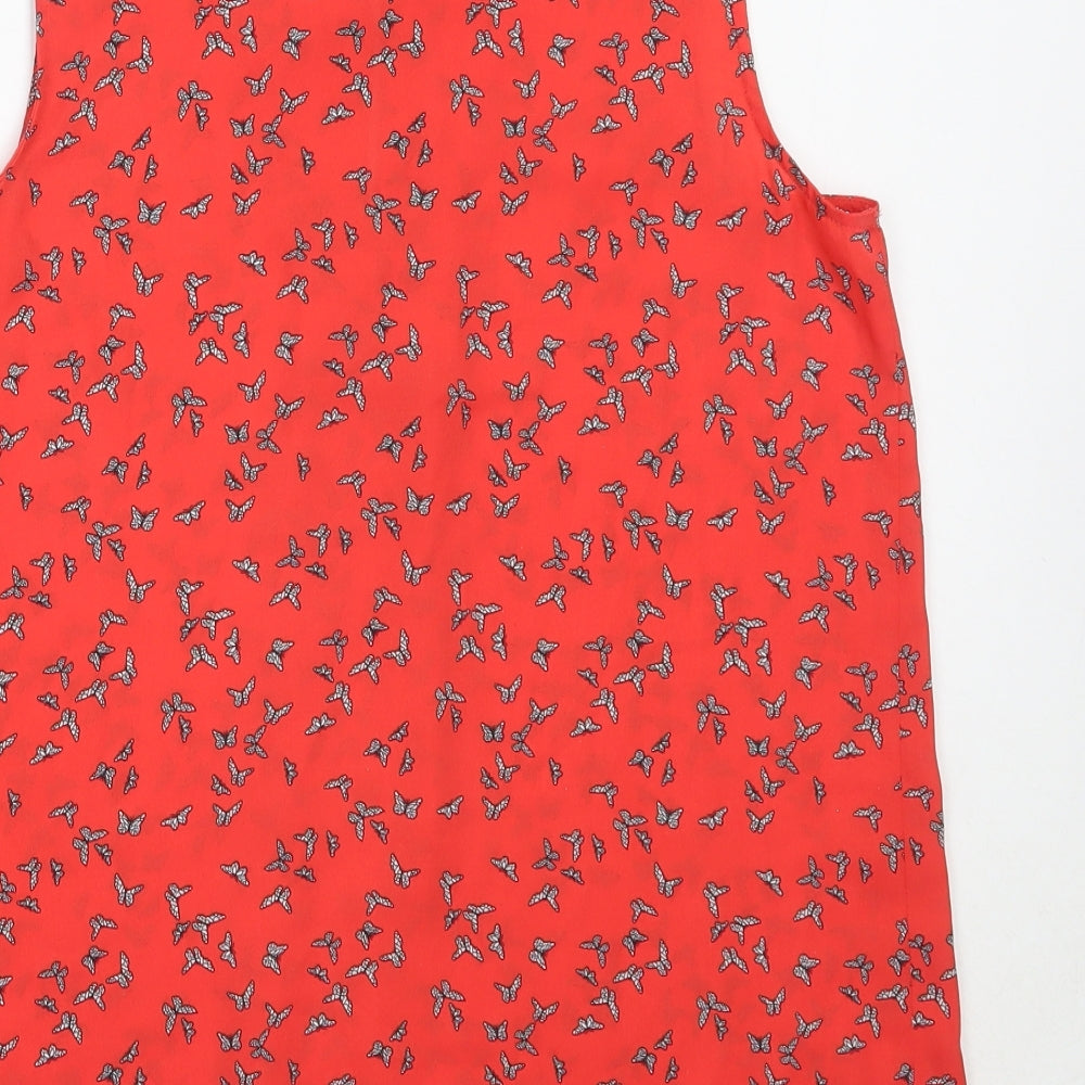 Primark Womens Red  Polyester Basic Blouse Size 12 Round Neck