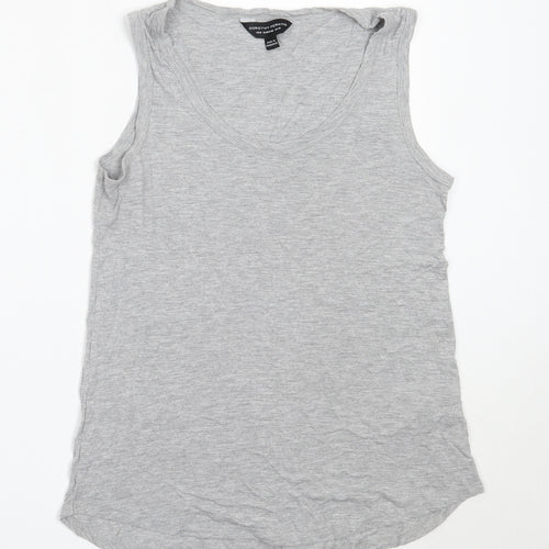 Dorothy Perkins Womens Grey  Viscose Basic Tank Size 10 Round Neck